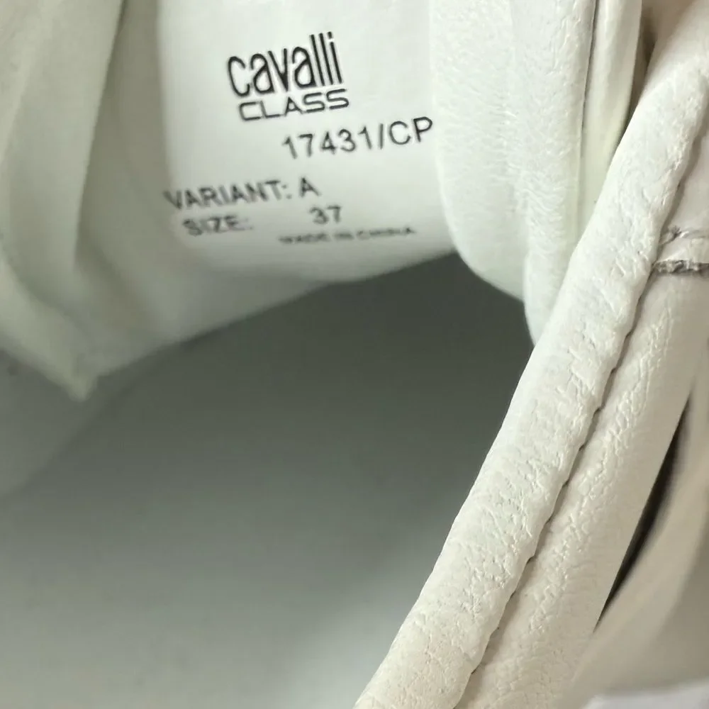 Roberto Cavalli Snake Embossed Pyramid Stud Tennis Shoe